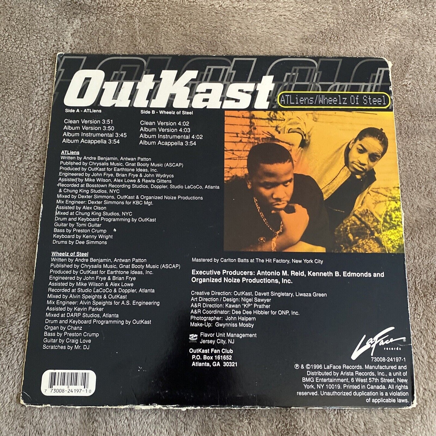 Outkast - ATLiens Wheelz Of Steel Original Pressing 12" Vinyl Picture Cover RARE